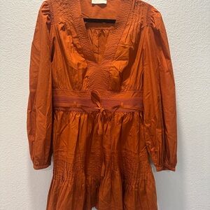 Ulla Johnson Terracotta Long Sleeve Dress